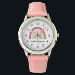 Modern Watercolor Boho Rainbow Custom Girls Cute Watch<br><div class="desc">Modern Watercolor Boho Rainbow Custom Girls Cute Watch</div>