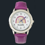 Modern Watercolor Boho Rainbow Custom Girls Cute   Watch<br><div class="desc">Modern Watercolor Boho Rainbow Custom Girls Cute Watch</div>