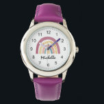 Modern Watercolor Boho Rainbow Custom Girls Cute Watch<br><div class="desc">Modern Watercolor Boho Rainbow Custom Girls Cute Watch</div>