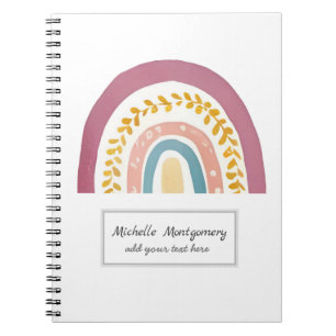 Modern Watercolor Boho Rainbow Custom Notebook