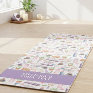 Modern Watercolor Boho Zen Yoga Aesthetic Pattern  Mat