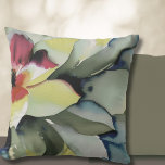 Modern Watercolor Botanical Cushion<br><div class="desc">Elevate your living space with this sophisticated modern watercolor botanical throw pillow featuring a nature-inspired design in muted earth tones of olive green, sage, and muted navy with hints of deep burgundy. The botanical leaves and hint of a large flower on the side create an elegant and calming atmosphere. Perfect...</div>