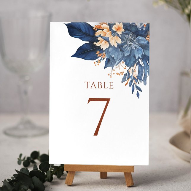 Modern Watercolor Botanical Elegant Wedding Table Number (Modern Watercolor Botanical Elegant Wedding Table Number)