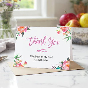 Modern Watercolor Botanical Floral Thank You