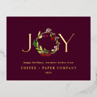 Modern watercolor botanical joy corporate burgundy