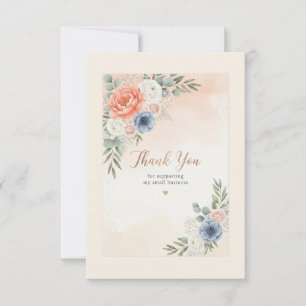 Modern Watercolor Botanical Small Business Thank Y You Card