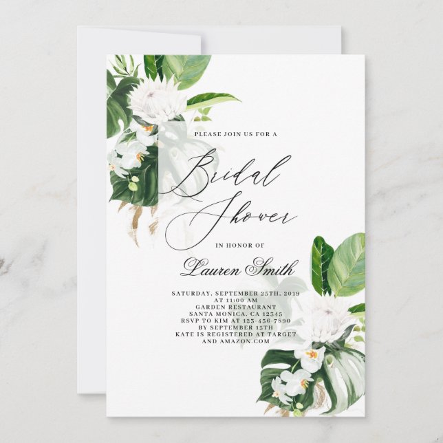 Modern watercolor bridal shower invitation (Front)