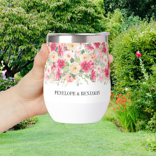 Modern Watercolor Bright Pink Floral Wedding