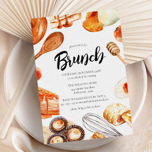 Modern Watercolor Brunch Party Invitation