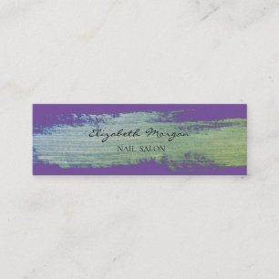 Modern Watercolor Brush Stroke,Violet Mini Business Card