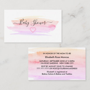 Modern Watercolor Brushstroke Baby Shower Invite