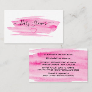 Modern Watercolor Brushstroke Baby Shower Invite