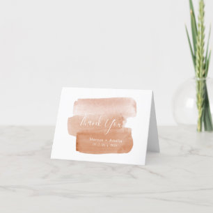 Modern Watercolor Brushstroke Minimalist Thank You Card