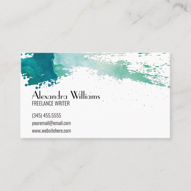Modern Watercolor Business Card (Front)