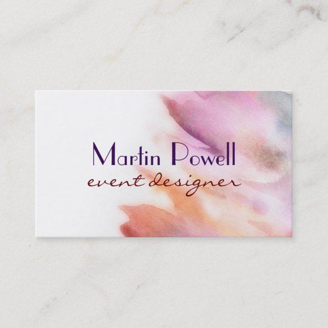 modern watercolor business card double sided (Front)