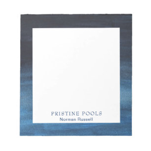 Modern Watercolor Business Navy Blue Notepad