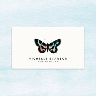 Modern Watercolor Butterfly Elegant Logo Business Card