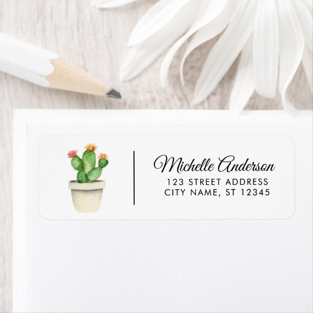 Modern Watercolor Cactus Cacti Desert Succulent  (Insitu)
