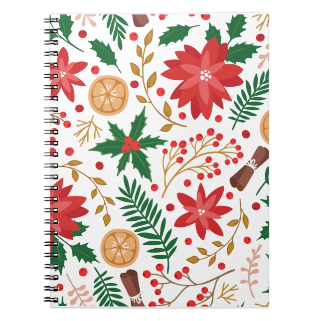 Modern Watercolor Christmas Green Pine Tree   Notebook (Front)