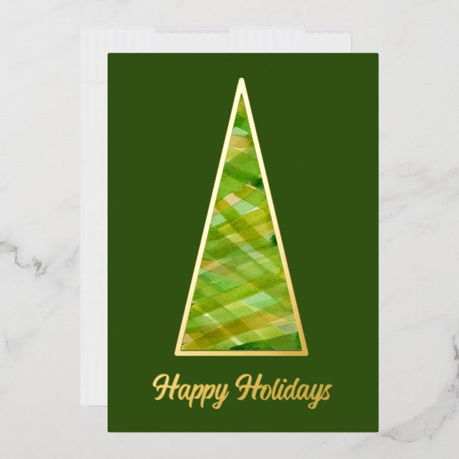 Modern Watercolor Christmas Tree (Envelope)