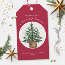 Modern Watercolor Christmas Tree Minimal Simple
