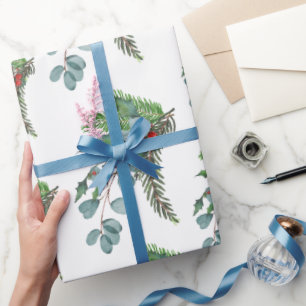 Modern Watercolor Christmas Wrapping Paper