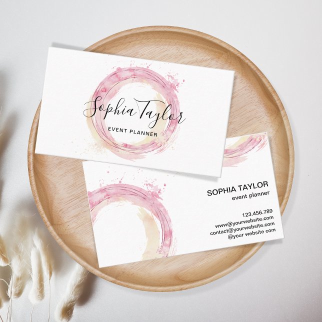 Modern Watercolor Circles Abstract Business Card (Creator Uploaded)
