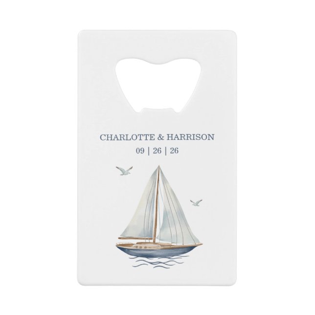 Modern Watercolor Coastal Seascape Wedding (Front)