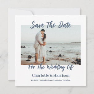 Modern Watercolor Coastal Seascape Wedding Save The Date