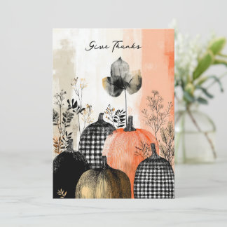 Modern Watercolor Collage Thanksgiving Card