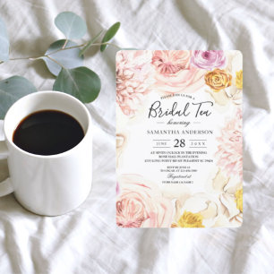 Modern Watercolor Colourful Floral Frame Invitation