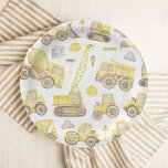 Modern Watercolor Construction Vehicle Birthday<br><div class="desc">Modern Watercolor Construction Vehicle Birthday Paper Plates</div>