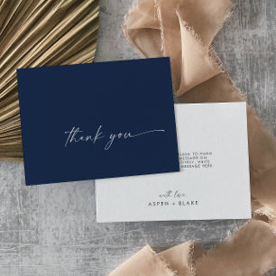 Modern Watercolor Coordinate   Blue Thank You Card