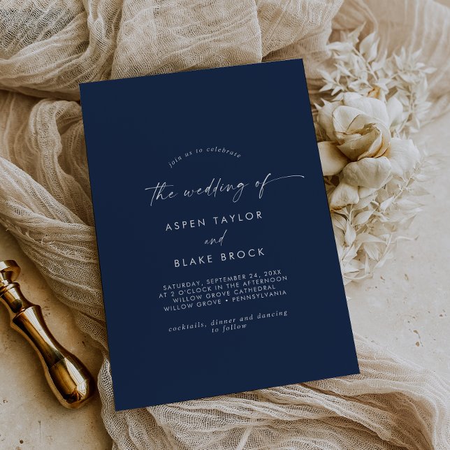 Modern Watercolor Coordinate | Blue Wedding Invitation (Creator Uploaded)