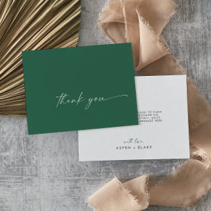 Modern Watercolor Coordinate   Green Thank You Card