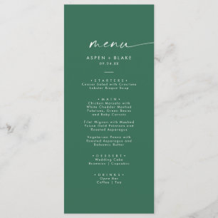 Modern Watercolor Coordinate   Green Wedding Menu