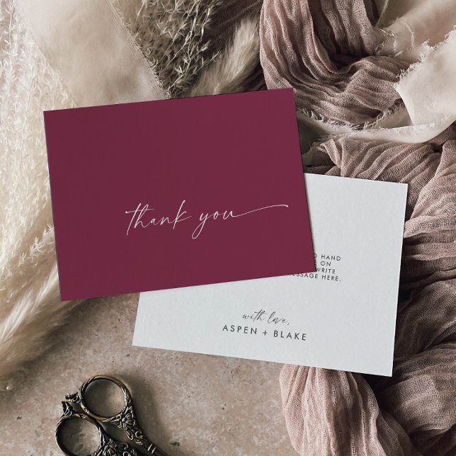 Modern Watercolor Coordinate | Red Thank You Card (Creator Uploaded)