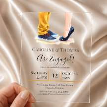 Modern Watercolor Couple Engagement Party
