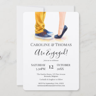 Modern Watercolor Couple Engagement Party Invitation