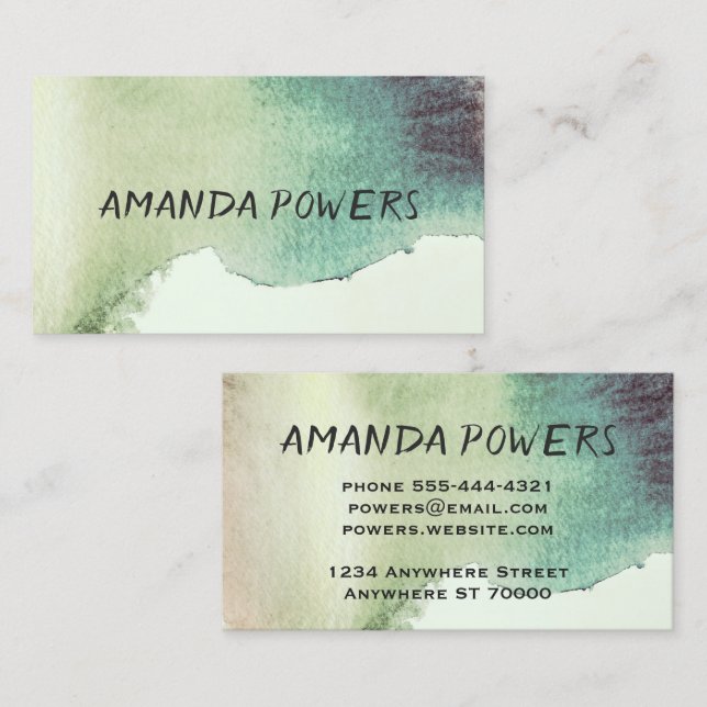 modern watercolor custom business cards templates (Front/Back)