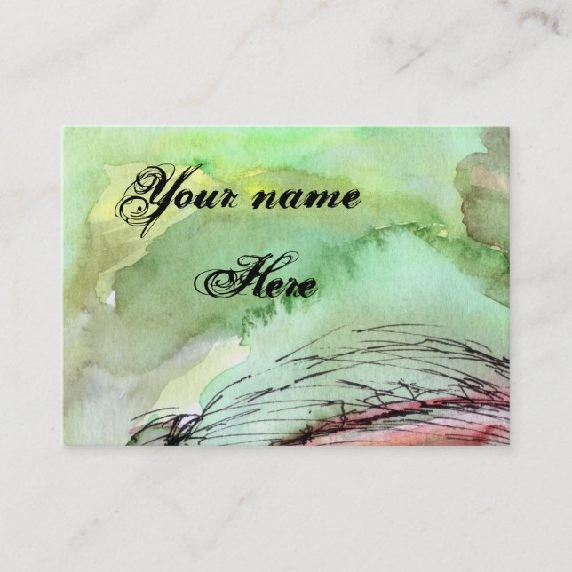 Modern Watercolor Customisable Business Card (Front)