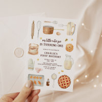 Modern Watercolor Cutie Pie 1st Birthday