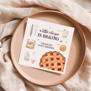Modern Watercolor Cutie Pie is Baking Baby Shower Napkin