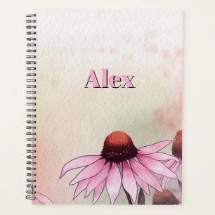 Modern Watercolor Dazy Flowers & personalise Planner