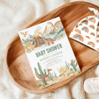 Modern Watercolor Dinosaur Baby Shower