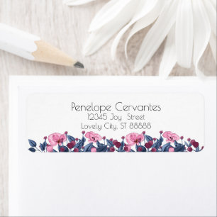 Modern Watercolor Dusty Blue and Pink Floral