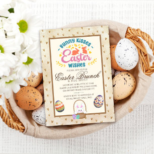 Modern Watercolor Easter Brunch Egg Hunt Invitation