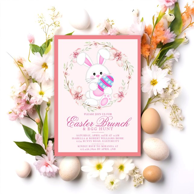 Modern Watercolor Easter Brunch Egg Hunt Invitation (Creator Uploaded)
