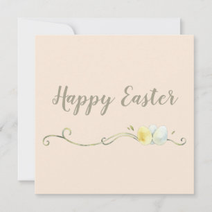Modern Watercolor Egg Trio Easter Flat Card