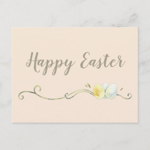 Modern Watercolor Egg Trio Easter Postcard